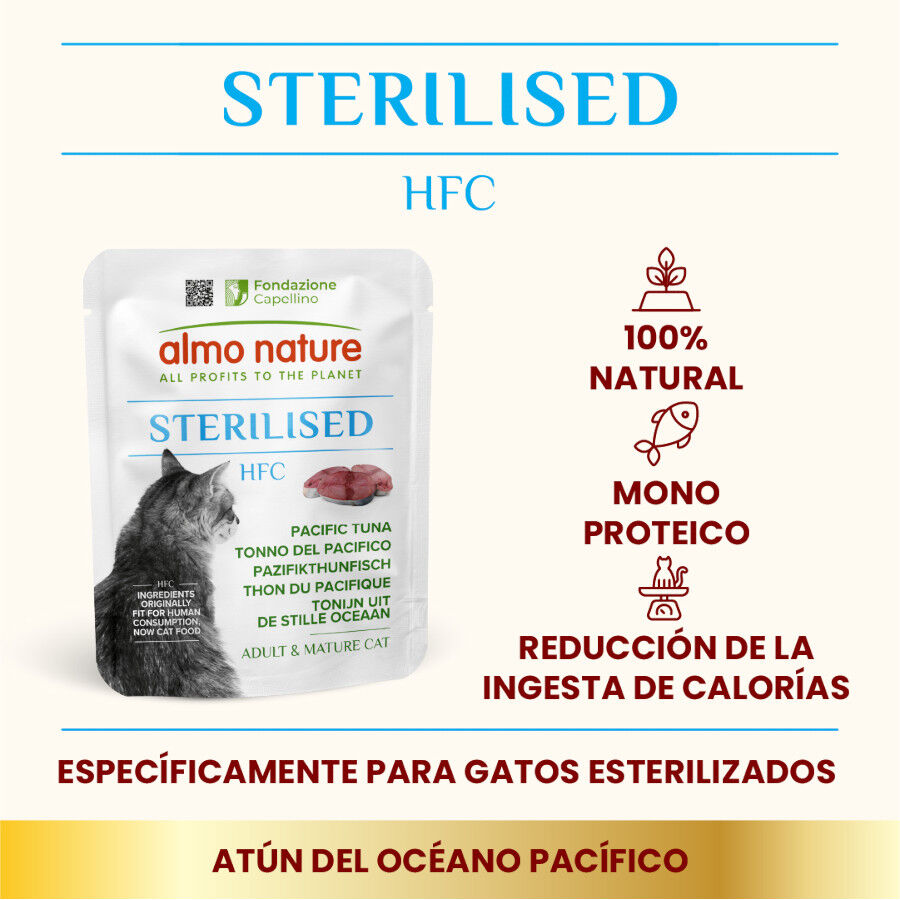 50 g Almo Nature HFC Sterilised At&uacute;n del Pac&iacute;fico sobre para gatos, , large Imagen numero 2